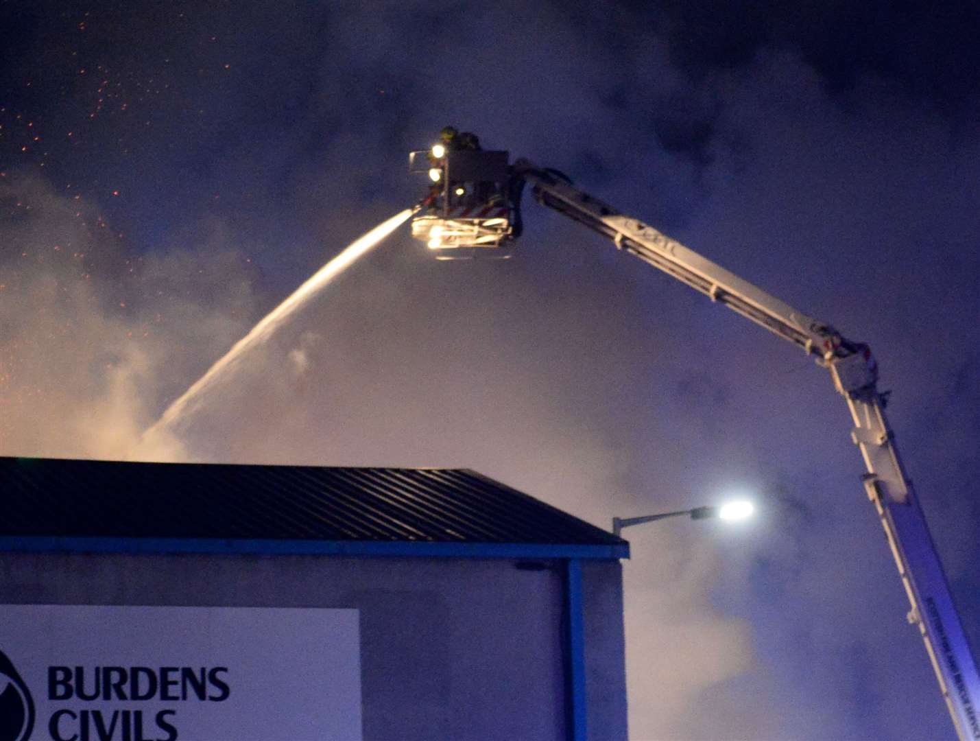 An aerial platform was used to tackle the fire at a property in Thornbush Road. Picture: Gary Anthony