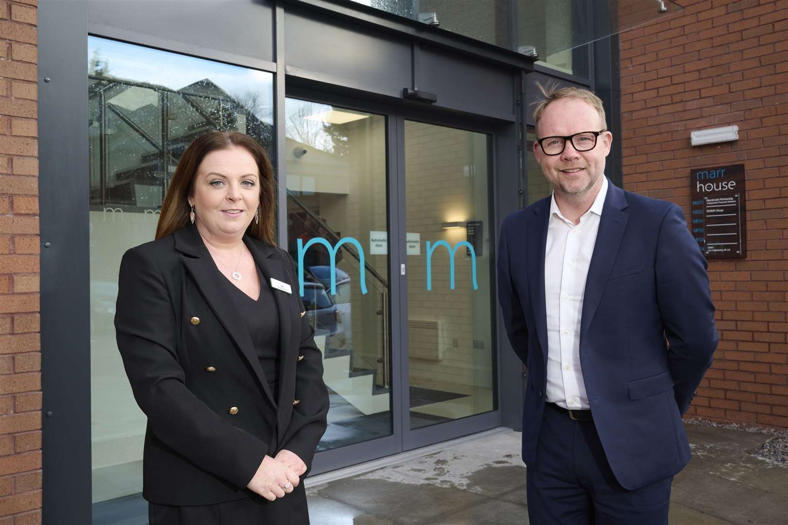 Julie Lister welcomes new tenant Ross Macdonald, of Macdonald Partnership, to Marr House.