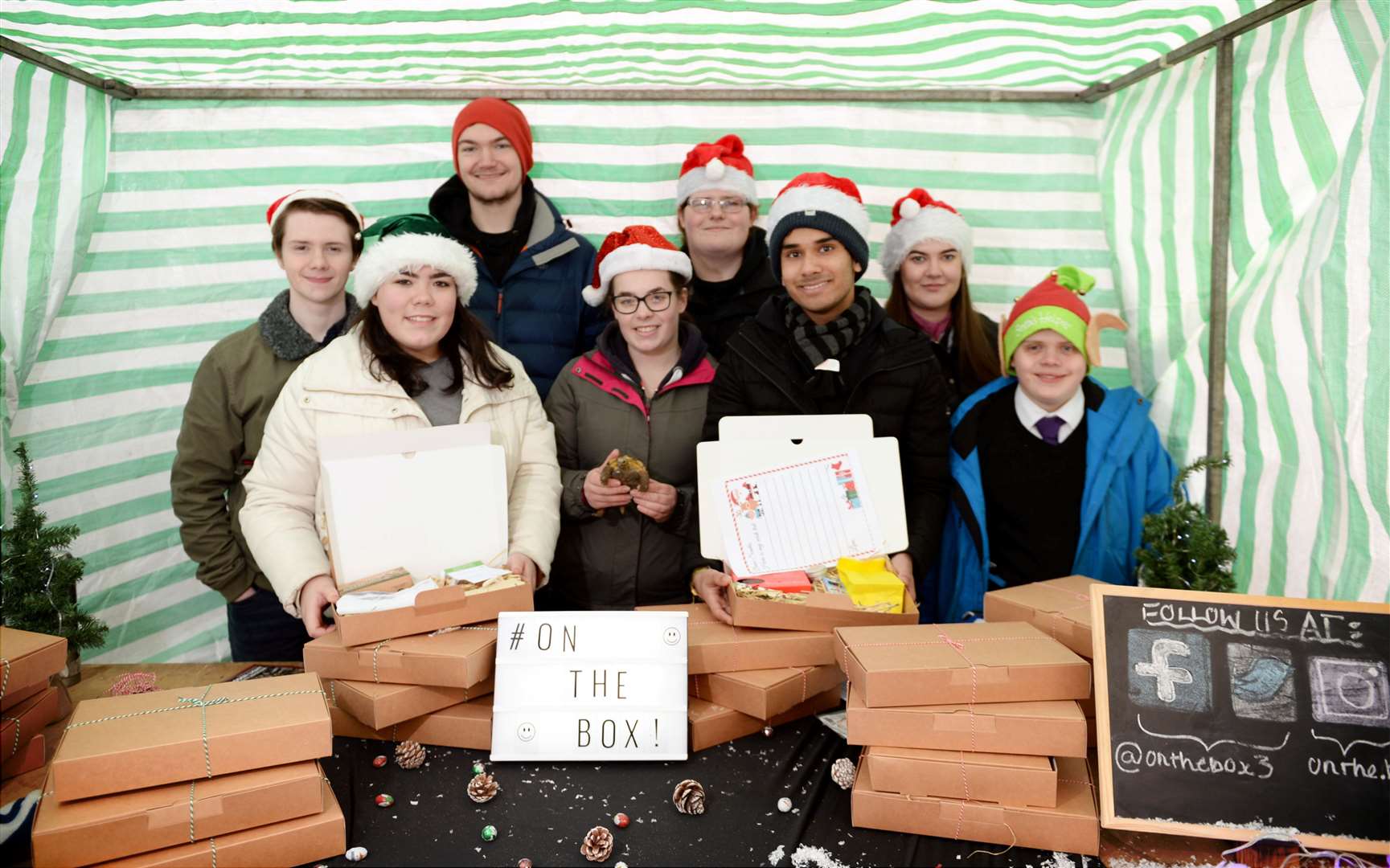 Culloden Academy pupils selling sustainable products from their On the Box stall.