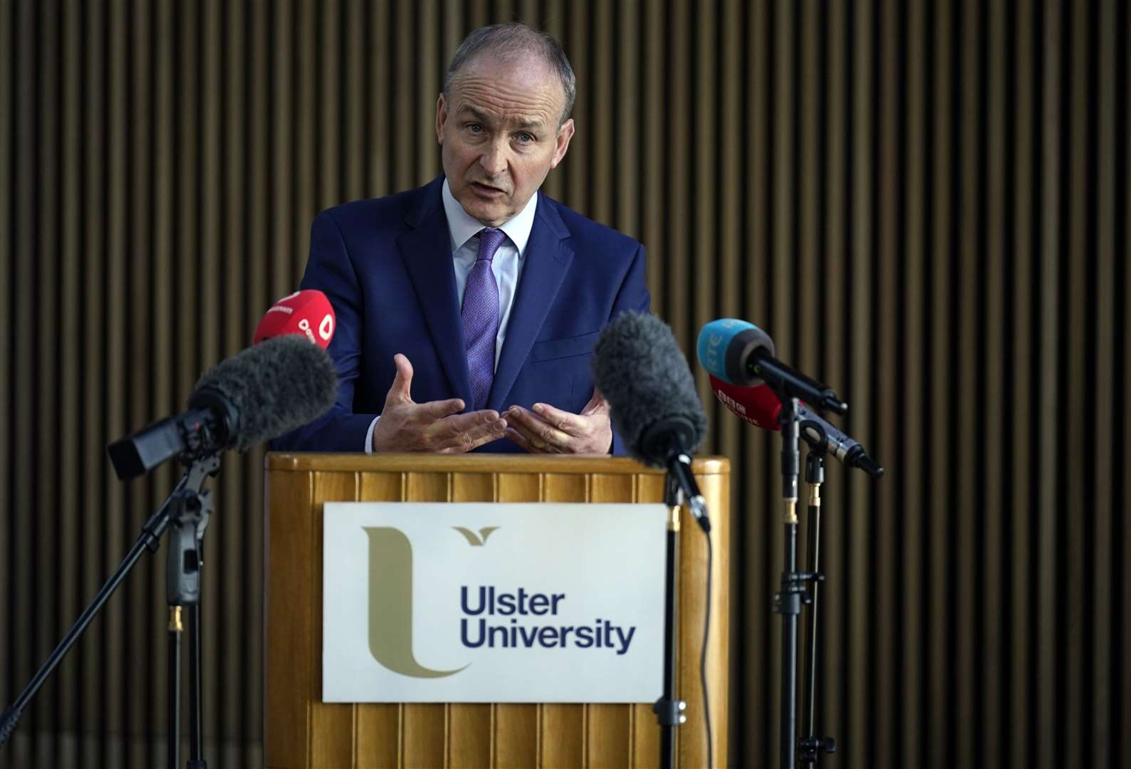 Tanaiste Micheal Martin during a visit to Ulster University in Belfast (Niall Carson/PA)