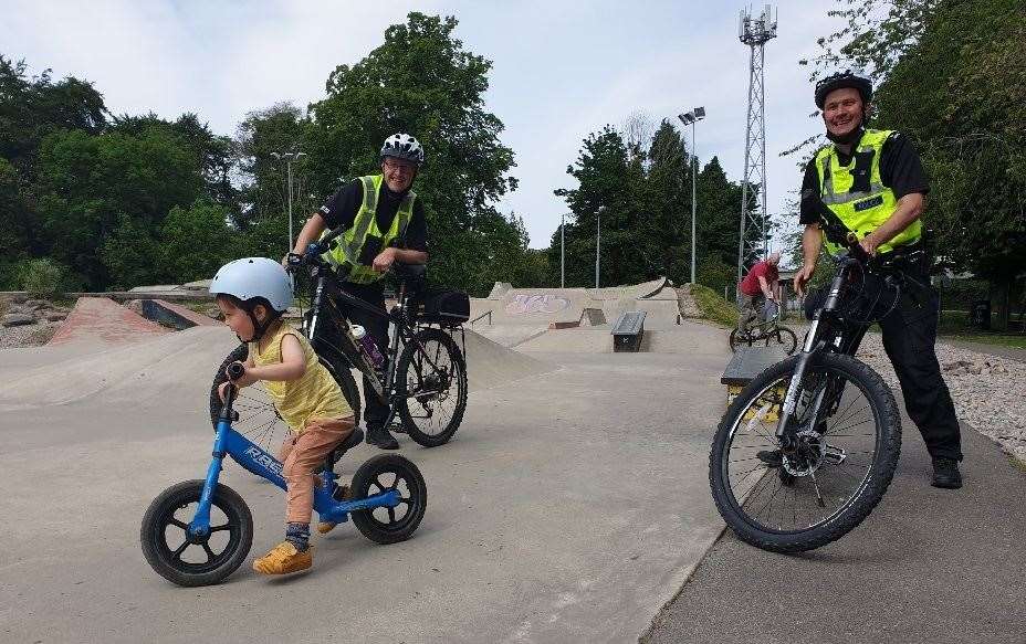 Community officers at Inverness Skate Park.