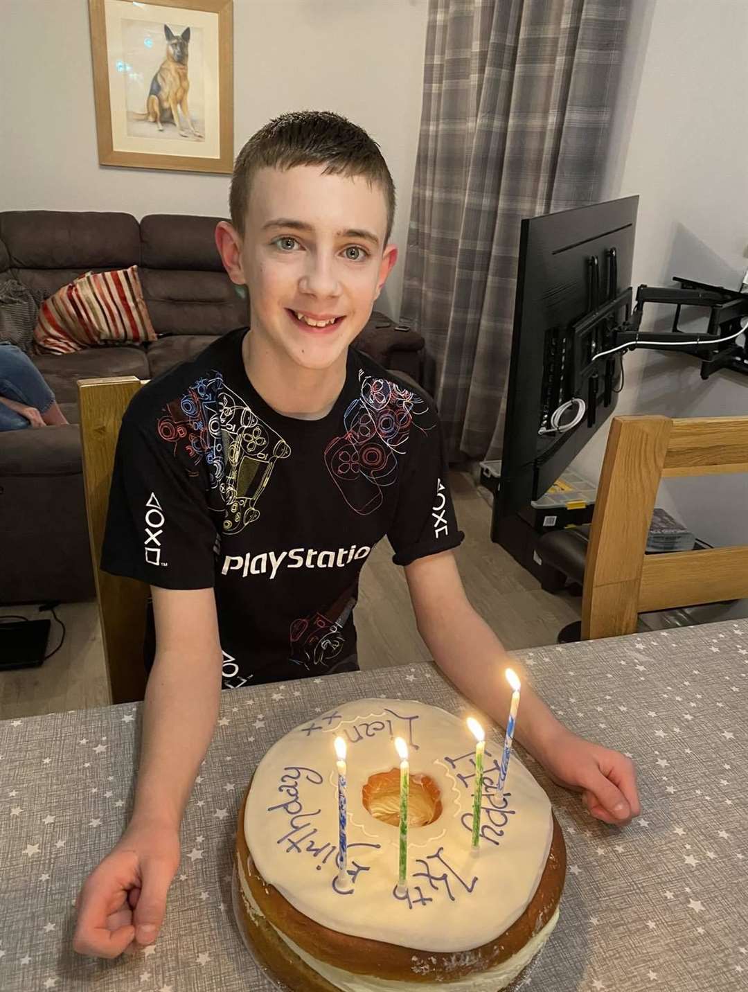 Liam celebrating his fourteenth birthday.
