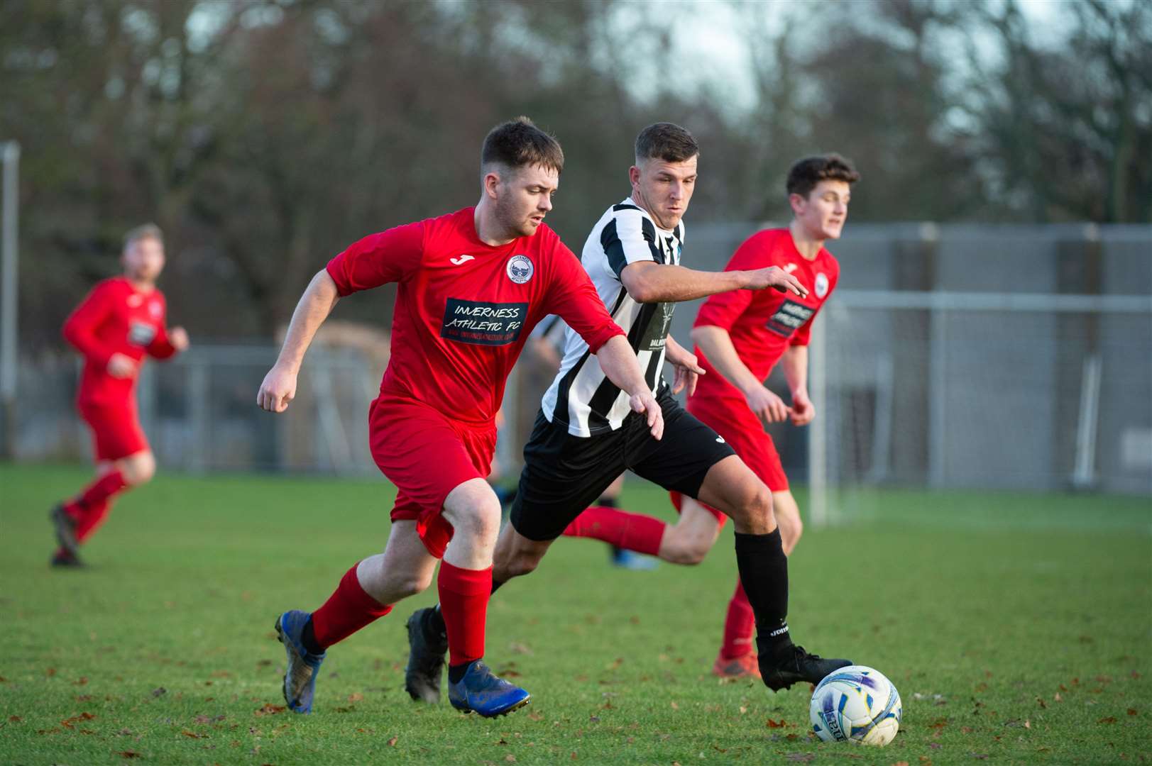 North Caledonian League Div 2..Alness v Inverness Athletic..Athletic's Liam Creighton and Alness wing back Michael Rae...Picture: Callum Mackay..
