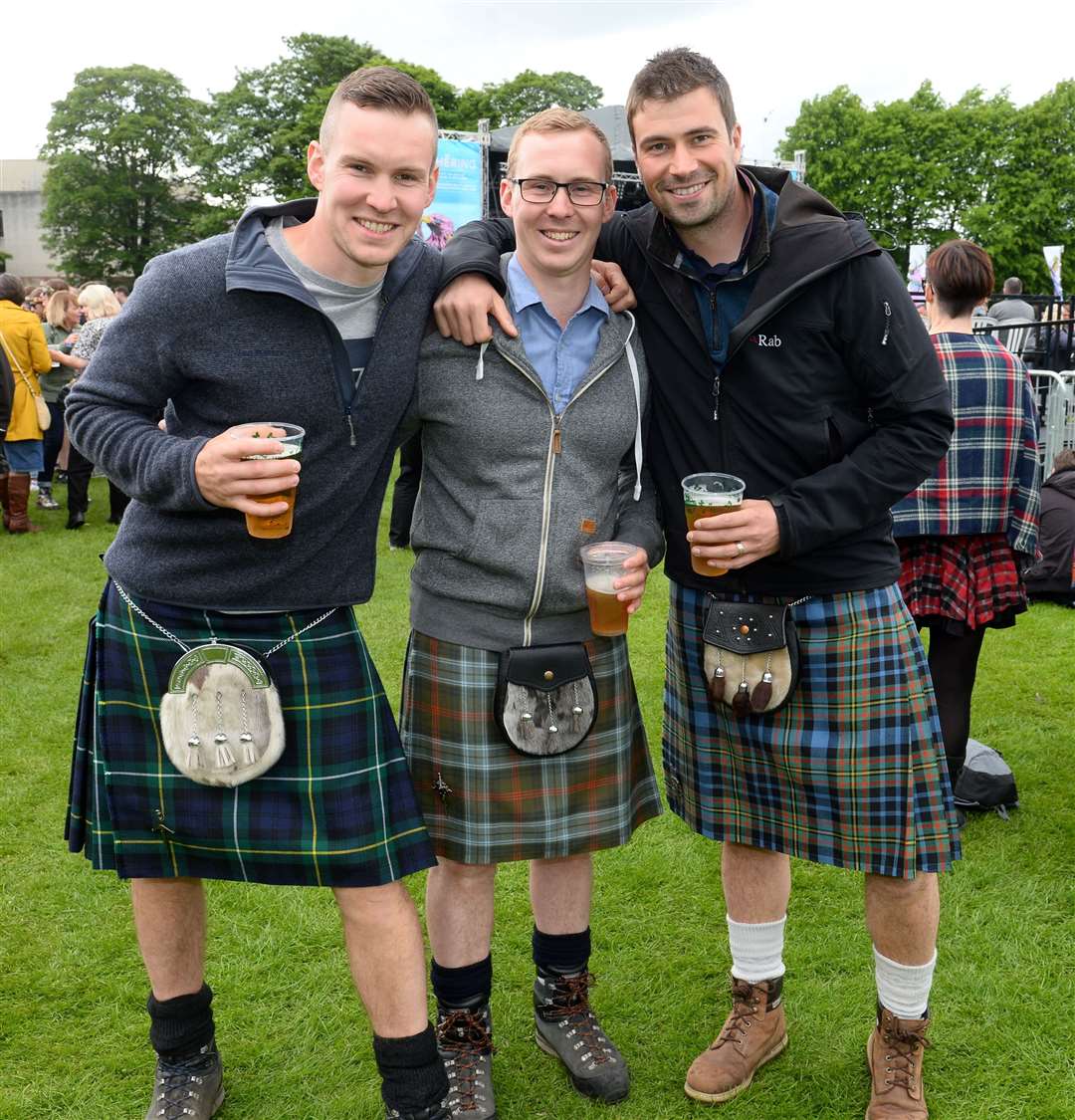 Cityseen at The Gathering..Mark and Ross Sproule with Michael MacLellan...Picture: Gary Anthony. Image No.044066.