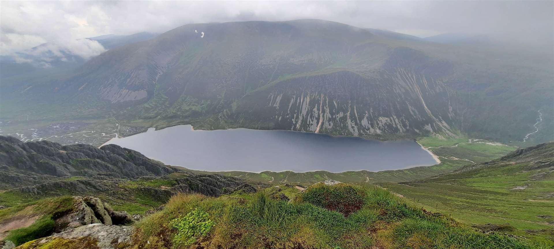 Loch Einich from the summit of Sgor Gaoith.
