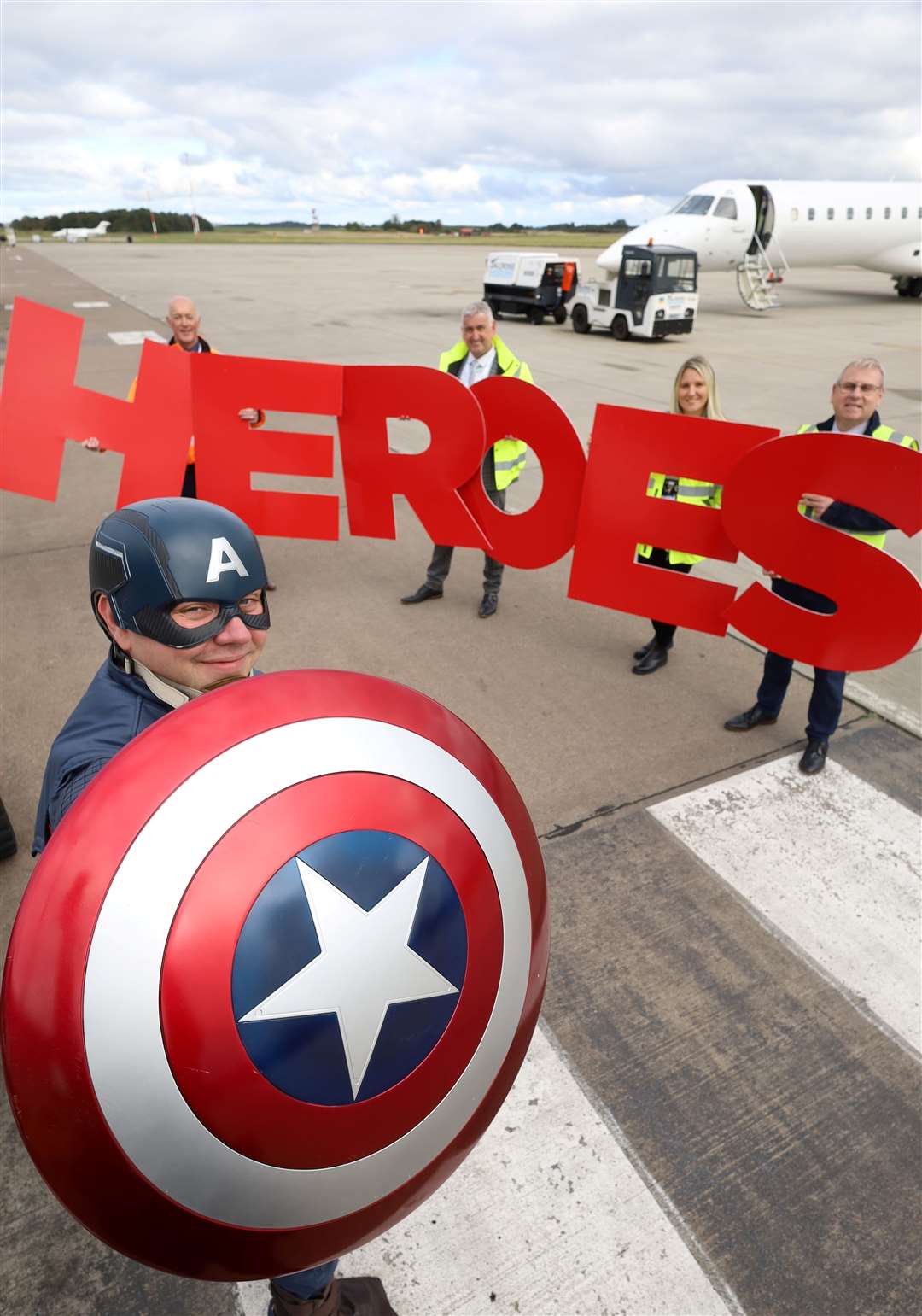 Awards sponsor, Inverness Airport, gets Highland Heroes 2023 off to a flying start with Dan Mason, airport operations manager, Graeme Bell, airport manager, Sarah Charters, airfield projects and safety manager, and Davie Geddes, terminal operations manager.
