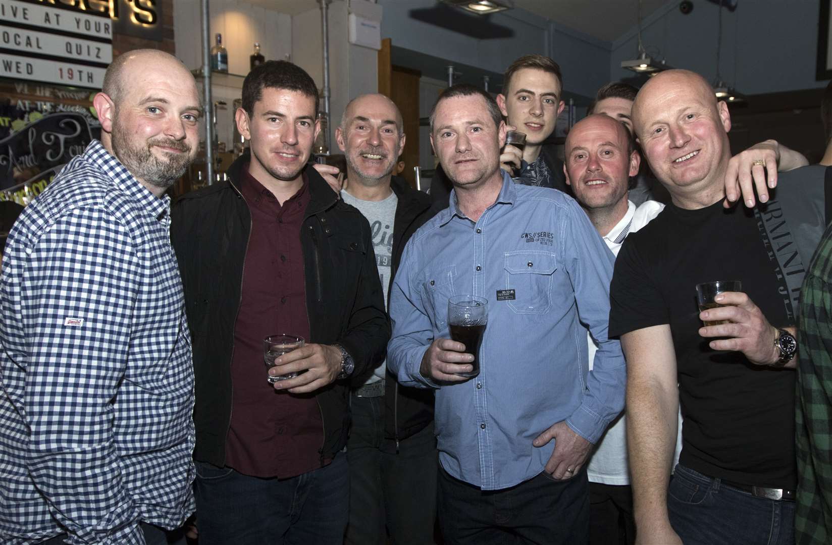 Roy Kelly (centre) was celebrating his 40th with friends. Picture: John Baikie.