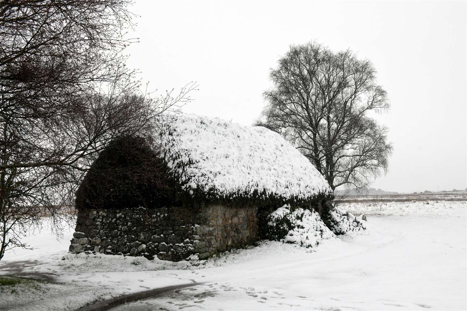 Culloden Battlefield Visitor Centre in the snow. Picture: James Mackenzie.