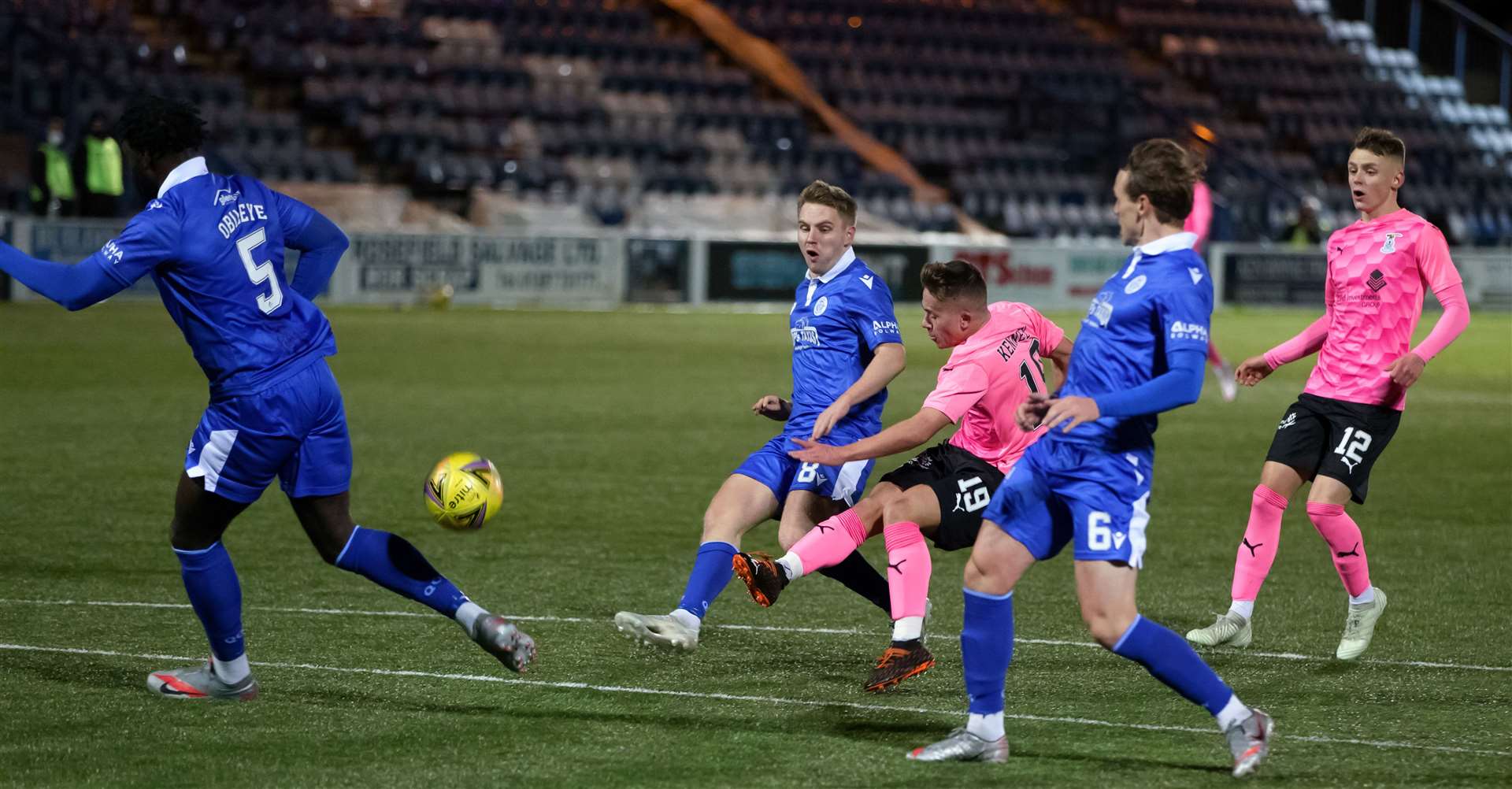 04.12.2020 QoS v Inverness CT: Kai Kennedy shoots just over