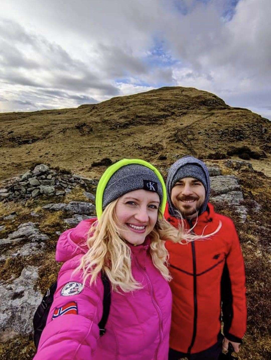 Aleksandra and her husband when they moved to Scotland.