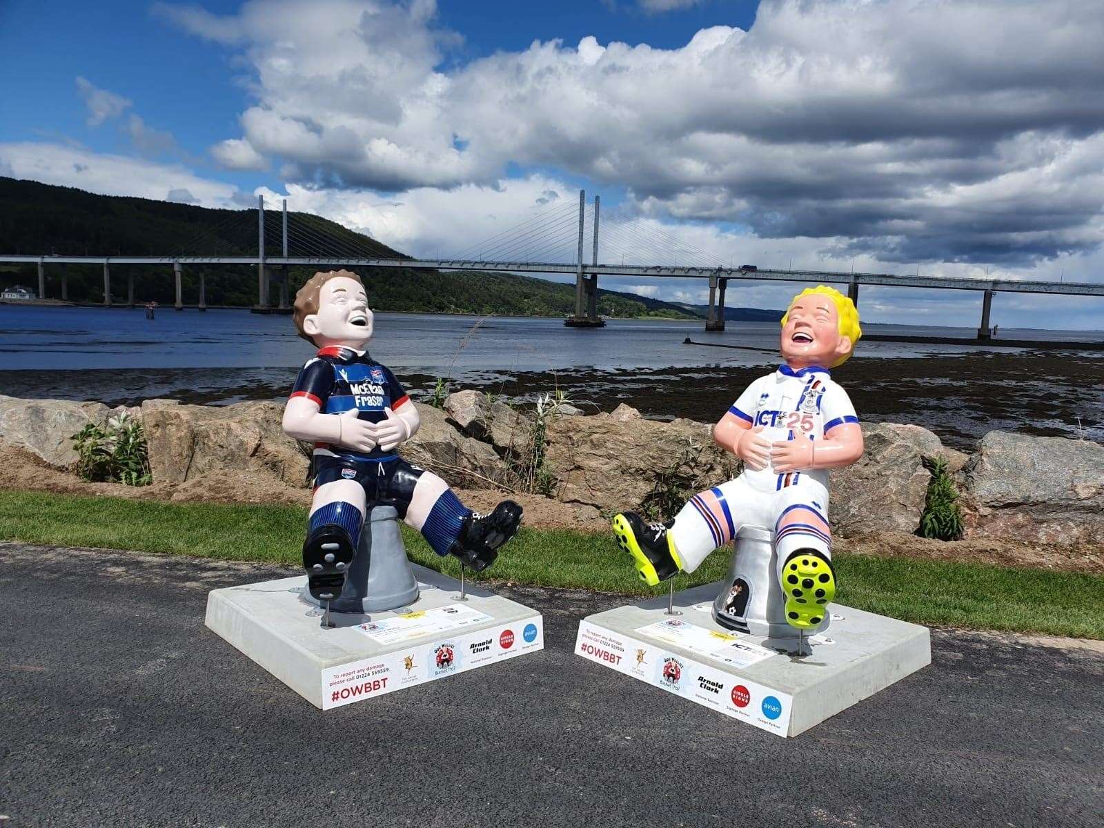 The Inverness Caley Thistle Oor Wullie (right) sold for £4000 but was bested by its Ross County rival which went for £4200.
