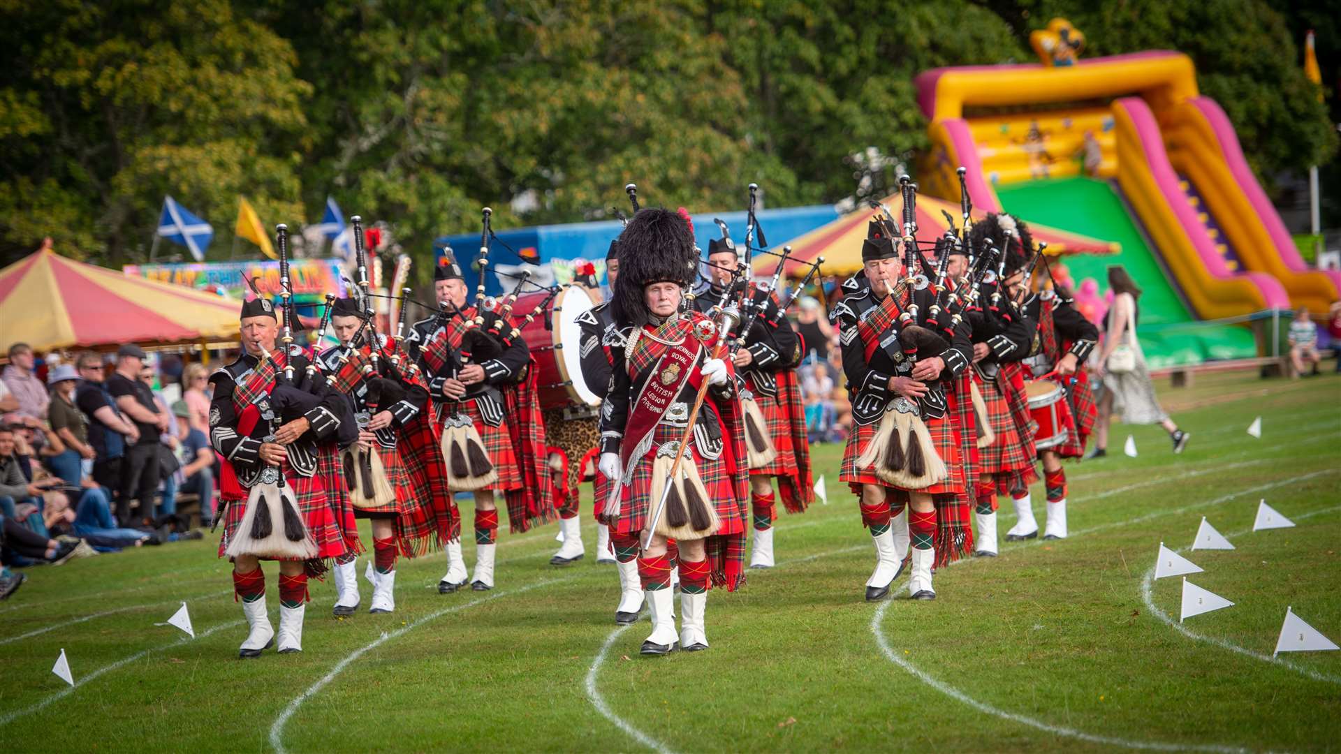 The pipe band parade is an impressive sight – and sound! Picture: Callum Mackay