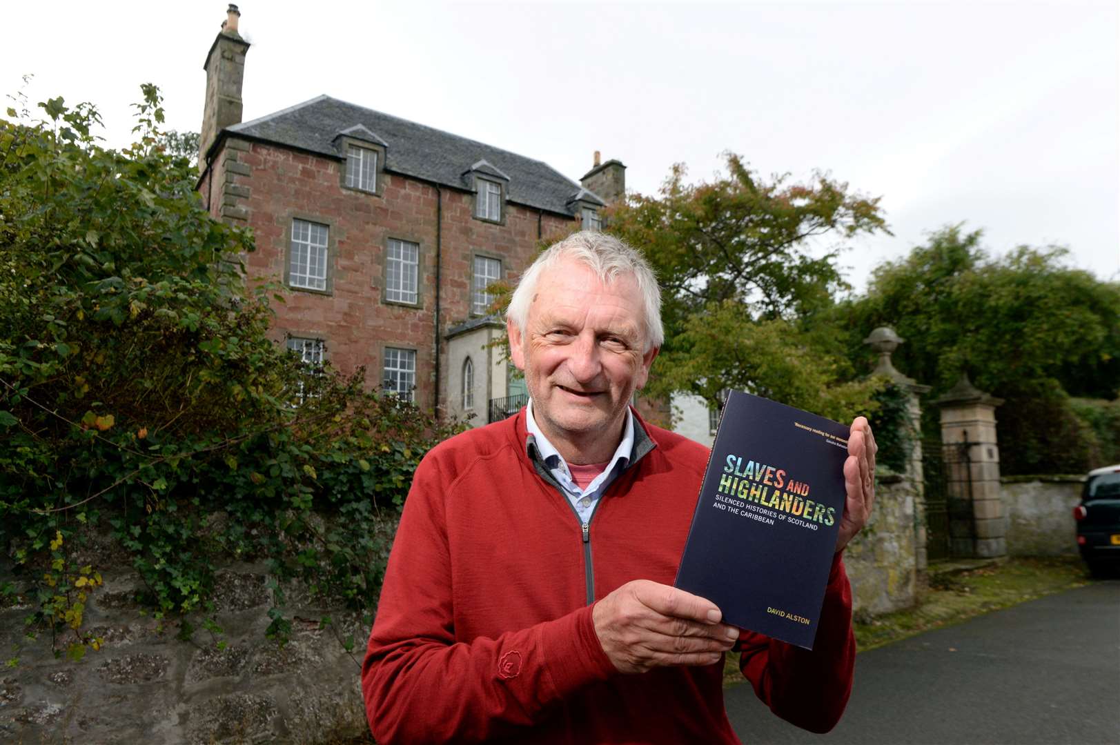 Author David Alston outside Belle View House in Cromarty which is mentioned in the book.