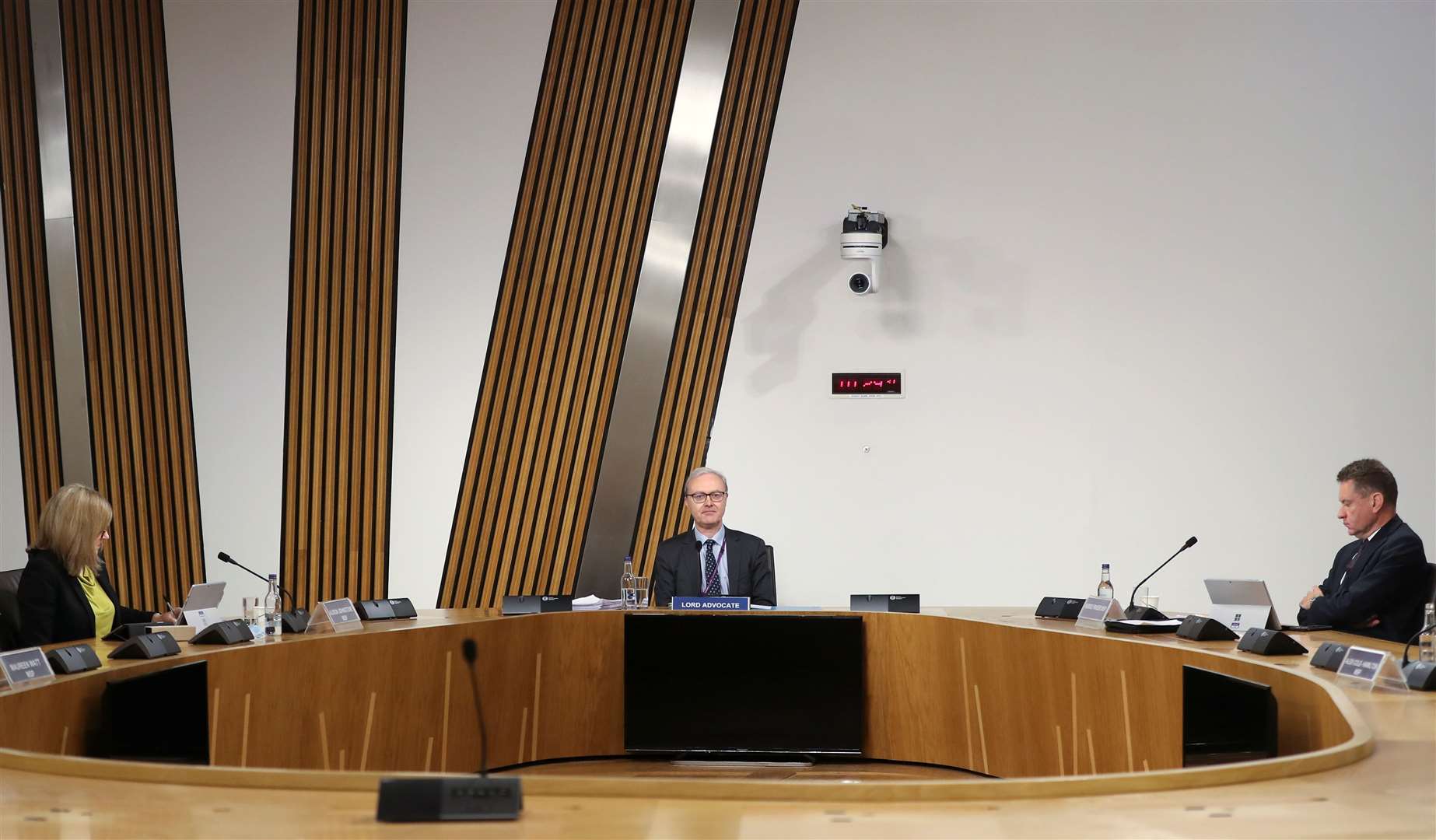 Lord Advocate James Wolffe gives evidence to the Committee on the Scottish Government Handling of Harassment Complaints (Russell Cheyne/PA)