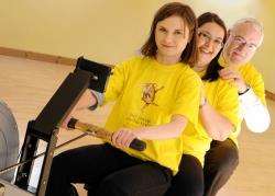 UHI staff (left) Susan Szwmborski, Fiona Forbes and Principal James Fraser get rowing for the appeal.