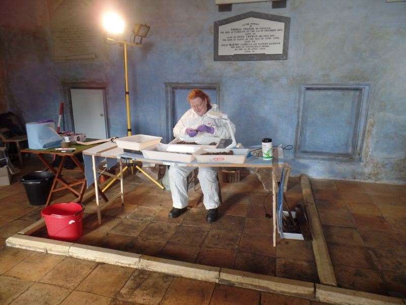 Professor Dame Sue Black led an examination of remains at Wardlaw Mausoleum, Kirkhill.