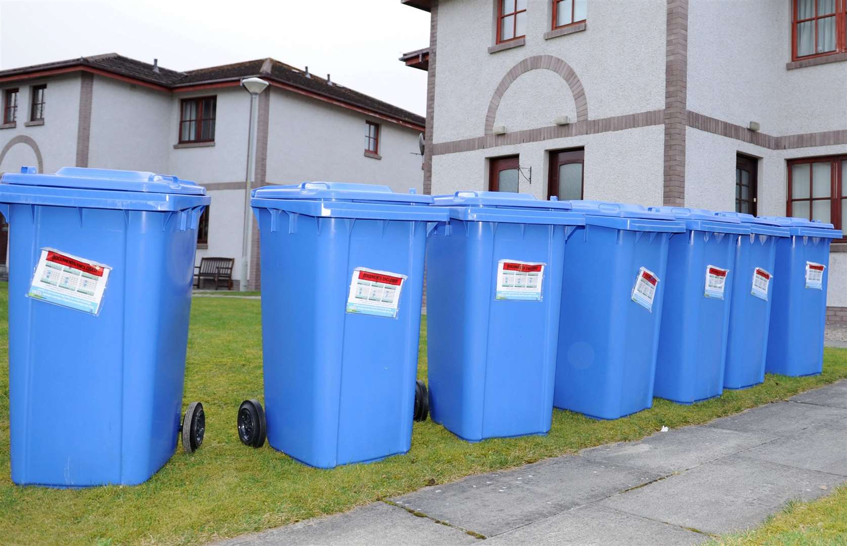 Resident of Miller St Inverness, Charlie Murray, has complained to the Highland Council about his street being left covered in blue recyling bins.