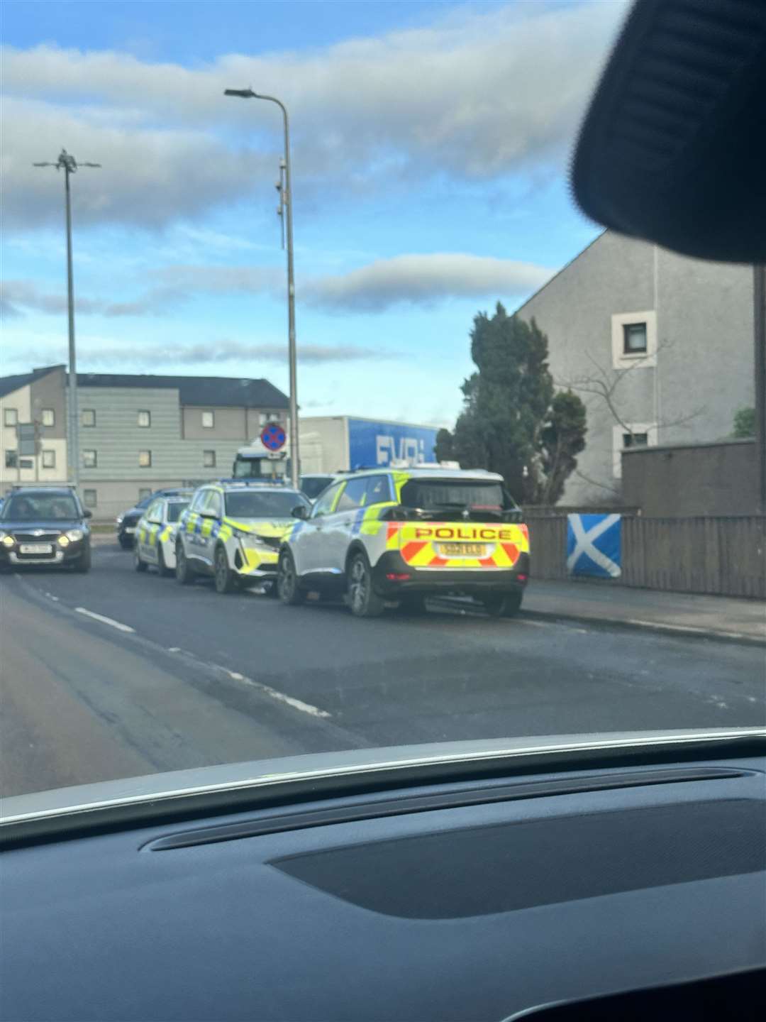A heavy police presence has been reported in Kenneth Street, Inverness.