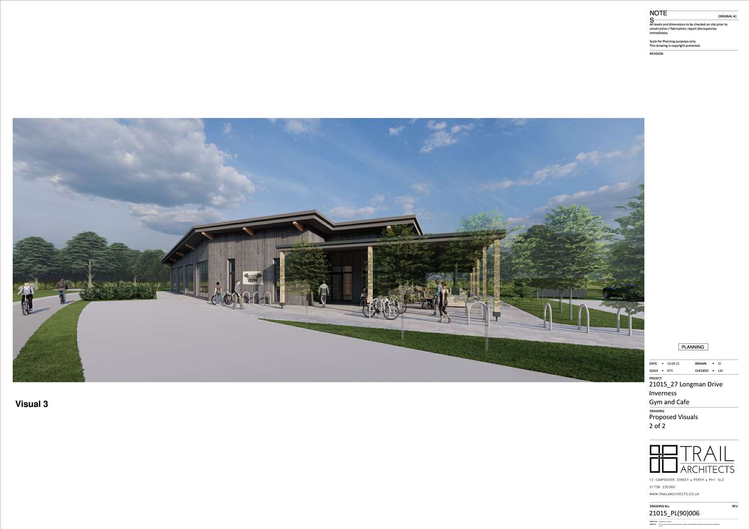 A computer visual of the proposed gym/cafe.