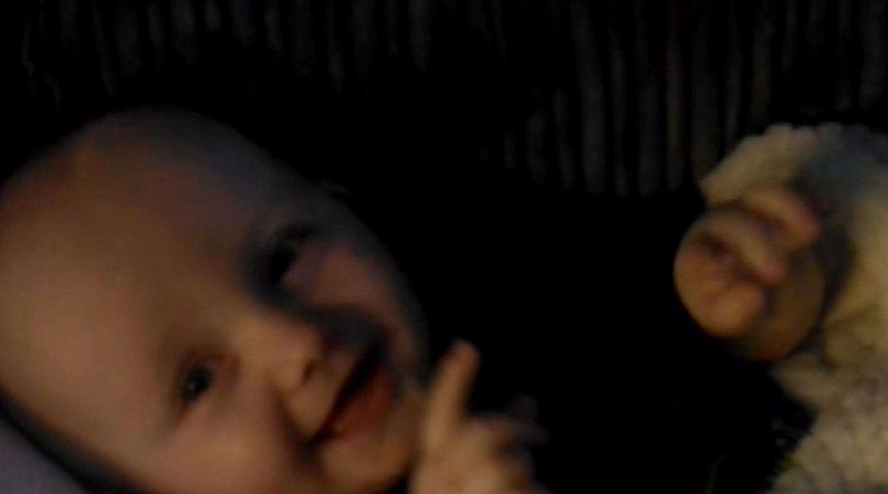 A screengrab from a video from October 25, 2020, showing Finley happy and laughing (Derbyshire Police/PA)