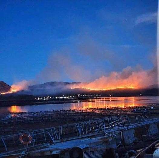 Wildfire raged at Kishorn earlier this month.