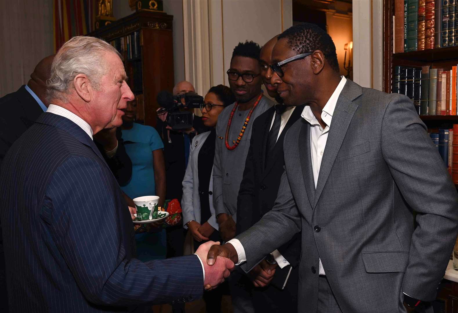 The Prince of Wales speaks with David Harewood (Stuart C Wilson/PA)
