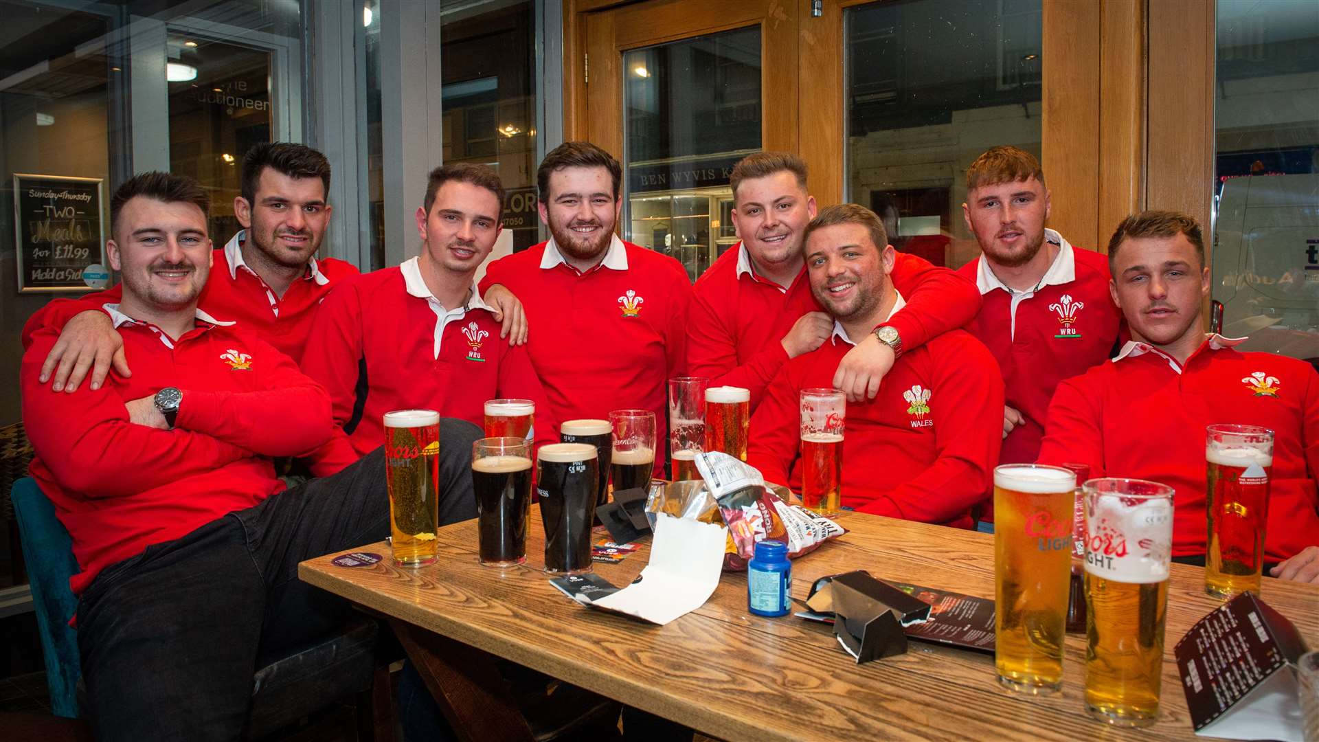These rugby fans went to Auctioneers to watch the Wales v South Africa. Picture: Callum Mackay.