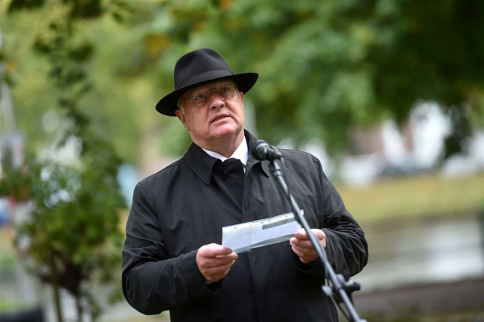 Highland Council Convener Bill Lobban pictured earlier opening a remembrance garden at Inverness Cathedral. Picture: Callum Mackay..