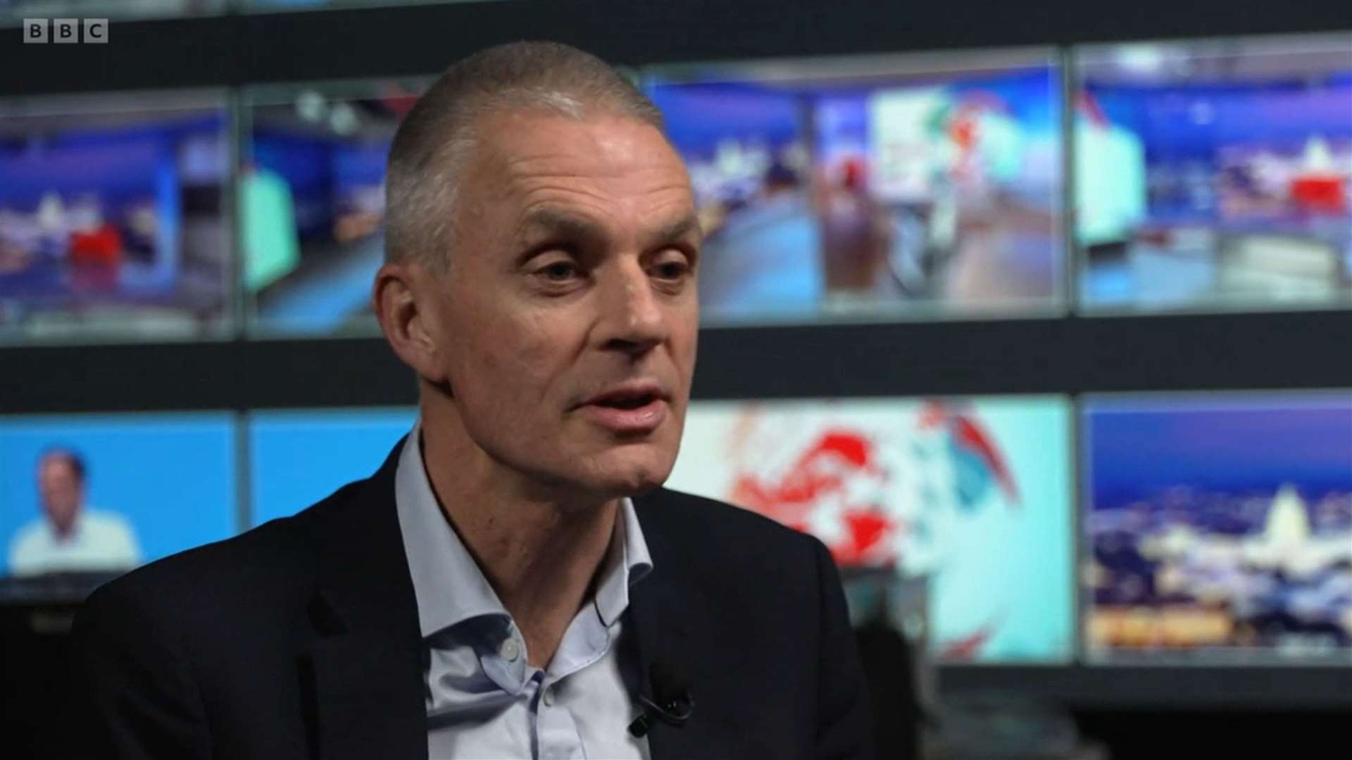 BBC director-general Tim Davie talks to BBC News in the US (BBC).