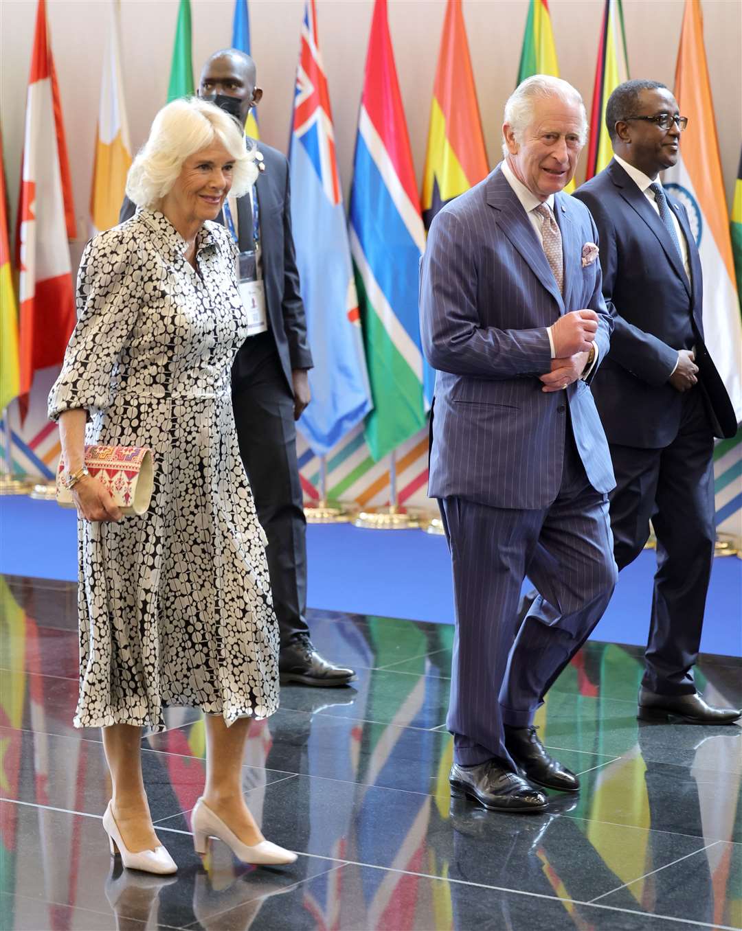 The then-Prince of Wales and Duchess of Cornwall at the Commonwealth Heads of Government Meeting opening ceremony in Kigali, Rwanda (Chris Jackson/PA)