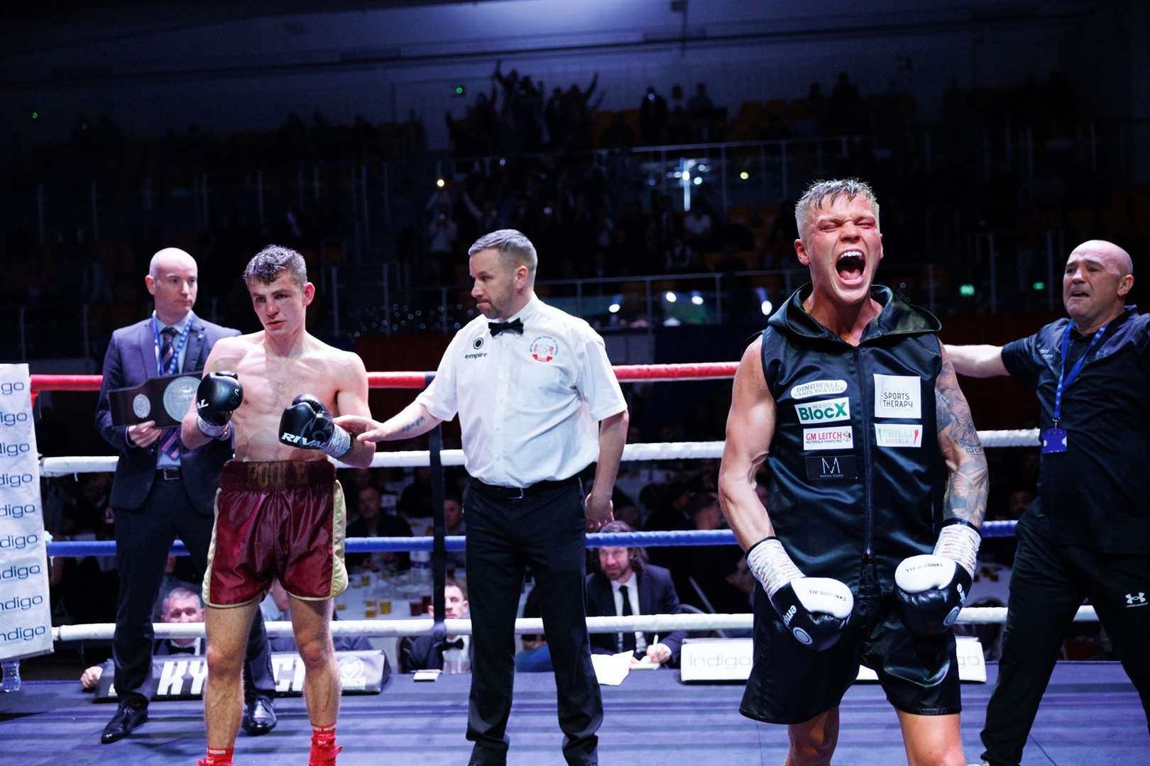 Highland Boxing Academy professional Ben Bartlett, from Dingwall, defeated Alfie Poole 97-93 to win the Scottish Welterweight Championship. Picture: Kynoch Boxing