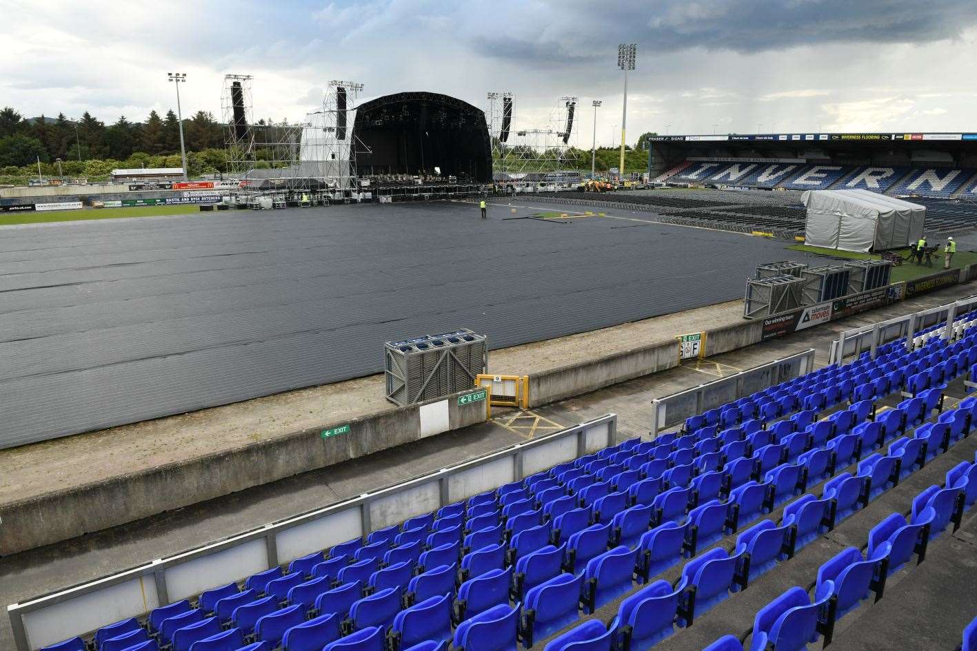 The stage is being set at Caledonian Stadium.