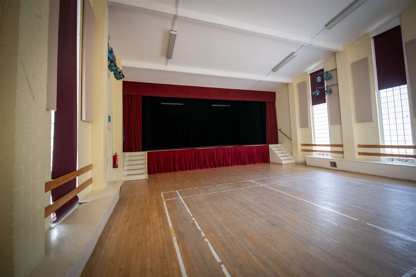 The North Kessock Village Hall has a deep stage with full curtains and there is room for a capacity audience of 200 seated. Picture: Callum Mackay