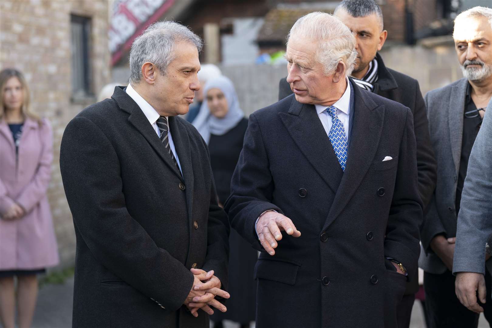 The King is greeted by the Turkish ambassador to the UK Umit Yalcin (Kirsty O’Connor/PA)
