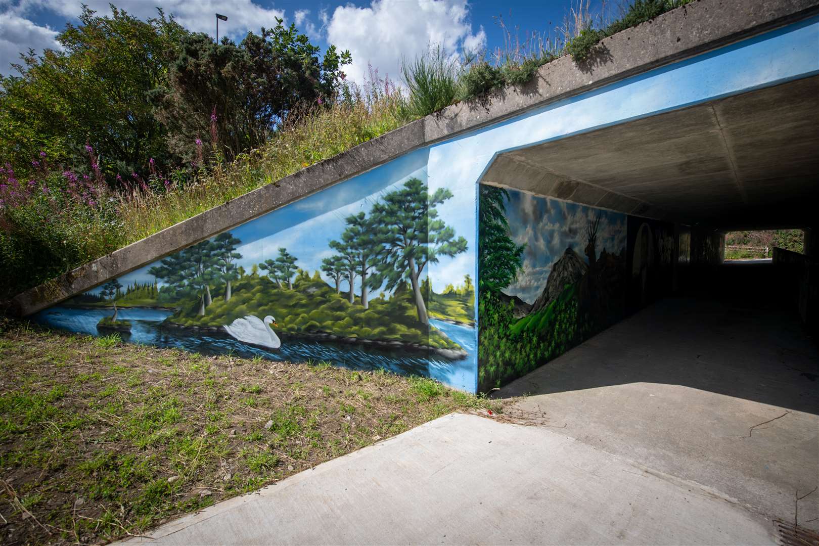 Forest theme at entrance of the North Kessock underpass.