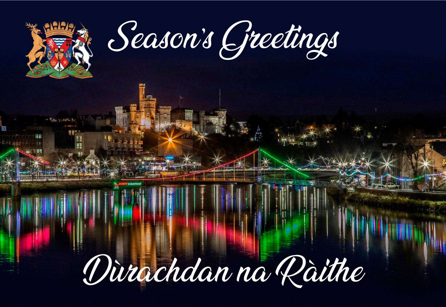 This year's Christmas card sent by Inverness Provost Helen Carmichael.