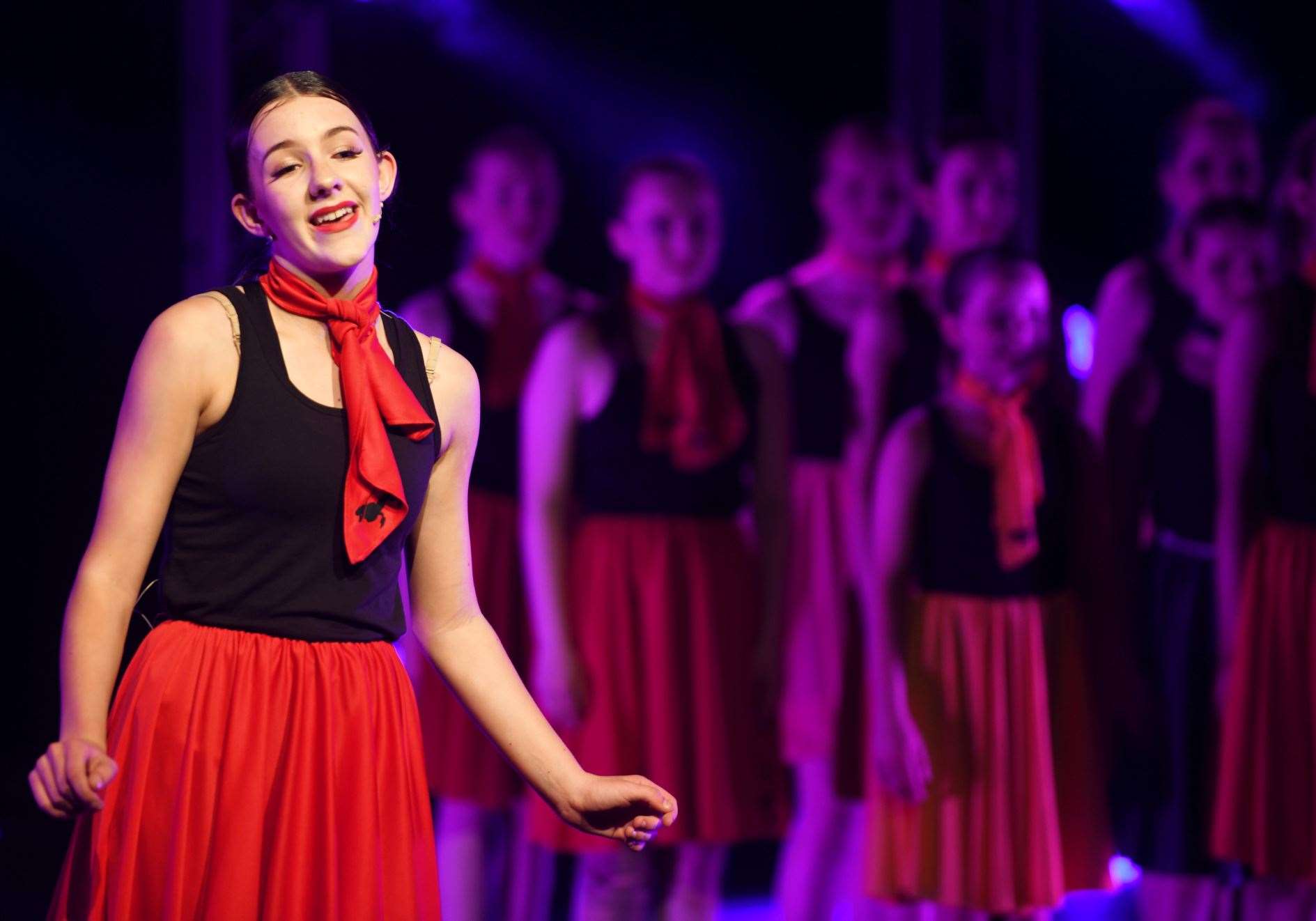 A TFX Performing Arts Academy student singing. Picture: James Mackenzie.