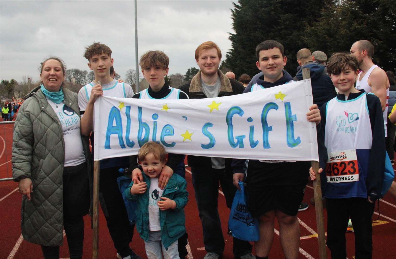 22 runners participated in the Inverness half marathon for Albie's Gift and Held In Our Hearts.