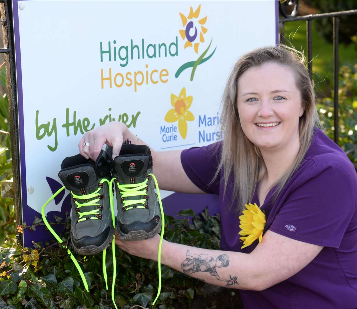 Highland Hospice staff nurse Leanne Scott who is stepping out for the charity in memory of her late mum Jacqueline who died in 1999 at the age of 37 under the Hospice's care. Leanne will walk the West Highland Way and climb Ben Nevi in just six days.