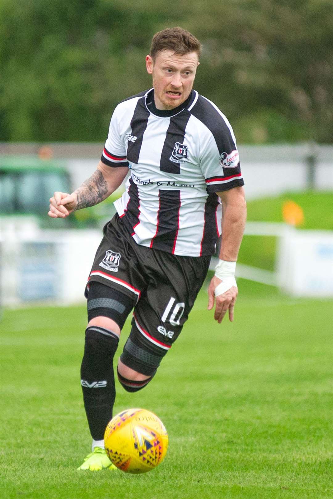 Elgin City's Shane Sutherland...125th Anniversary match between Elgin City FC (8) and an Aberdeen XI (1) - Borough Briggs, Elgin - 4th July 2019...Picture: Daniel Forsyth. Image No.044377.