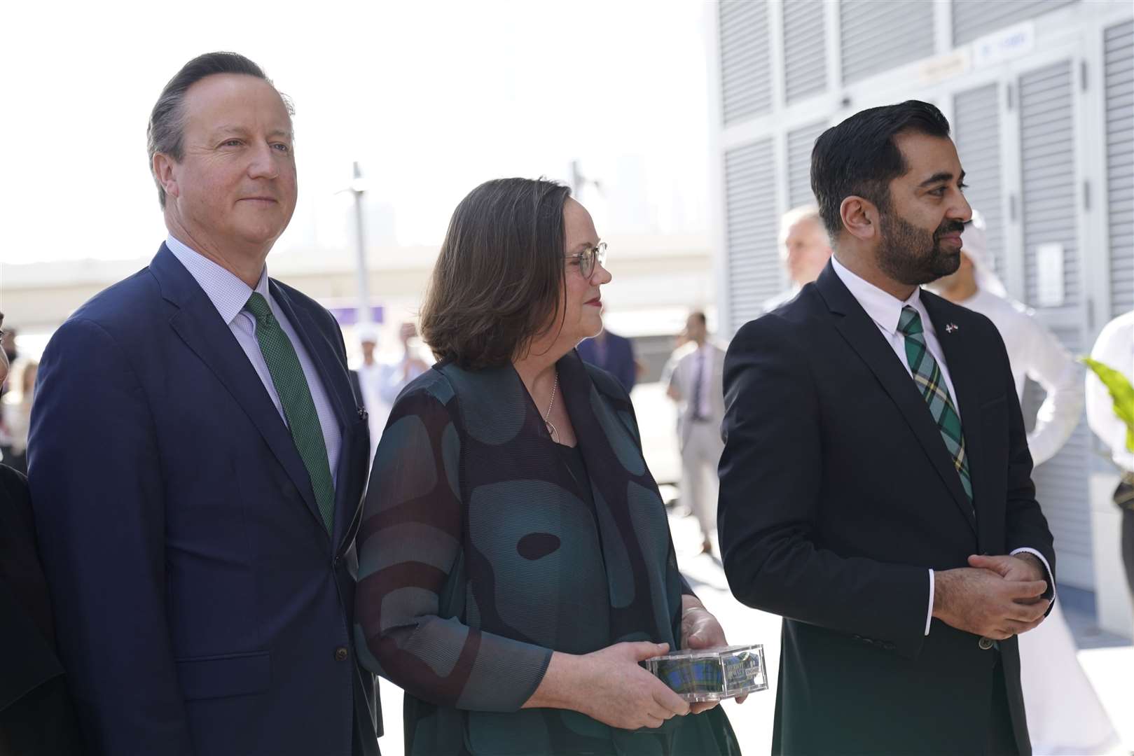 Lord Cameron and Humza Yousaf visited the Heriot-Watt University Dubai Campus during the Cop28 summit (Andrew Matthews/PA)