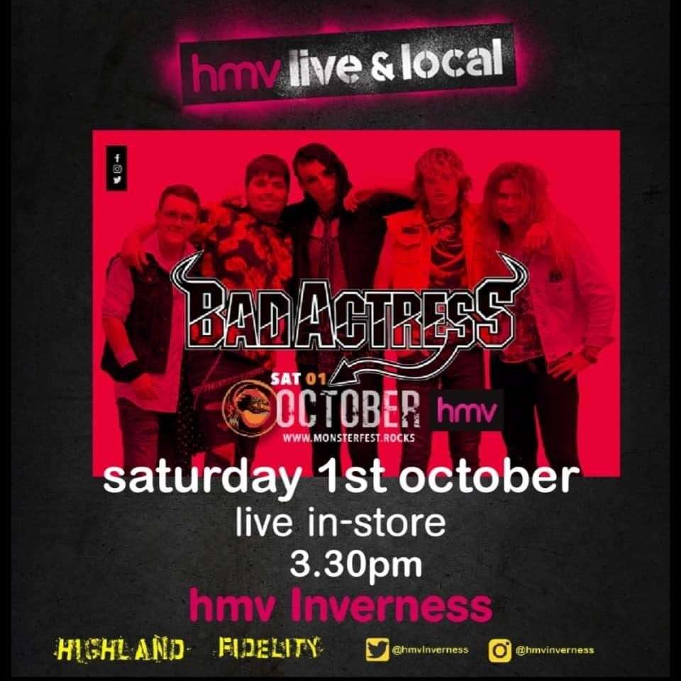 The poster for the live in-store at HMV on Saturday at 3.30pm.
