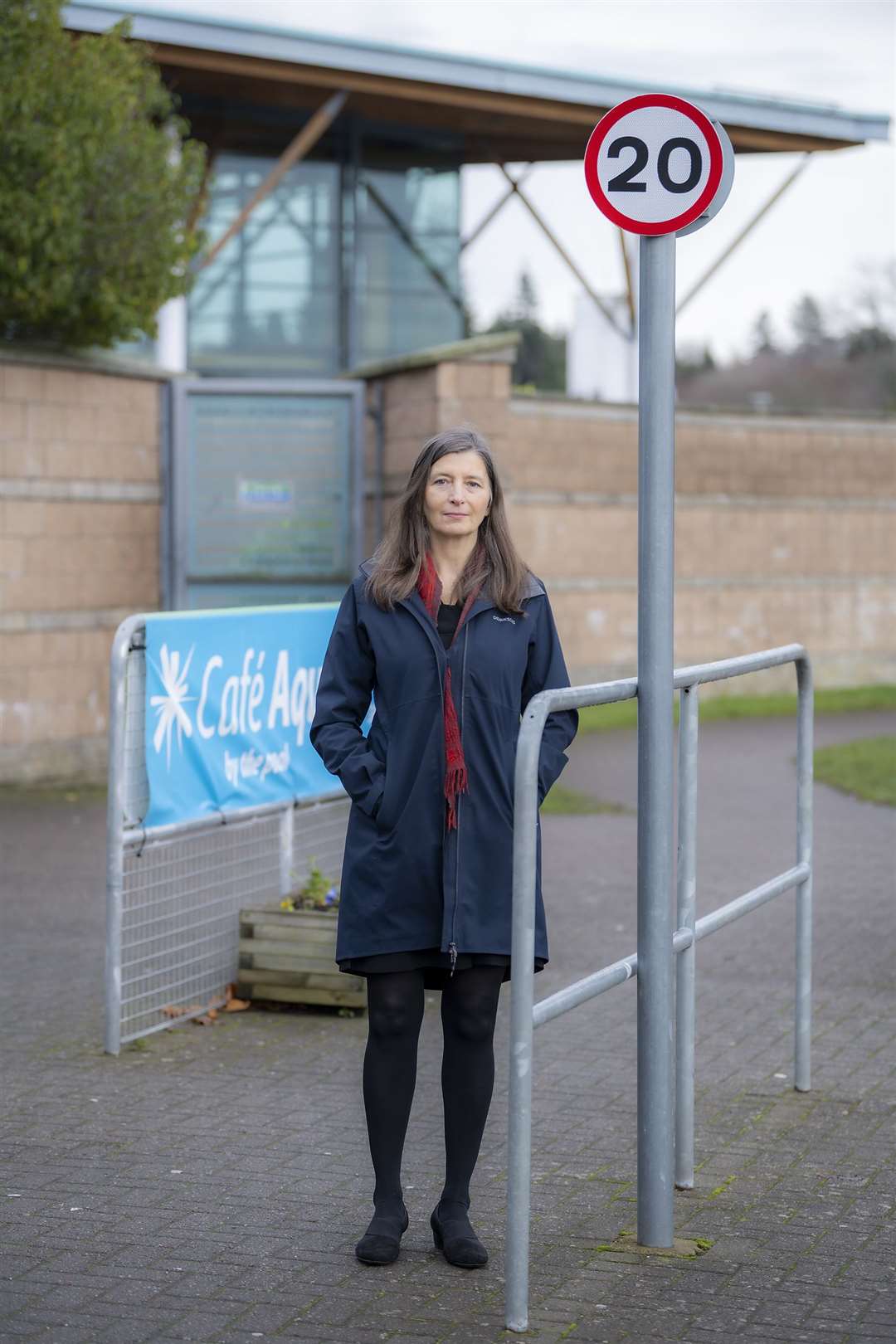 Ariane Burgess outside the Inverness Leisure Centre where the climbing wall faces the axe.