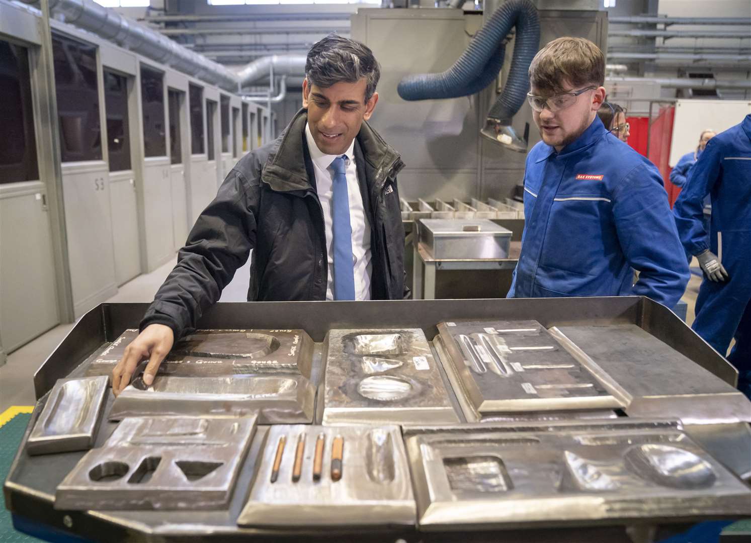 Prime Minister Rishi Sunak during a visit to BAE Systems in Barrow-in-Furness, in Cumbria (Danny Lawson/PA)