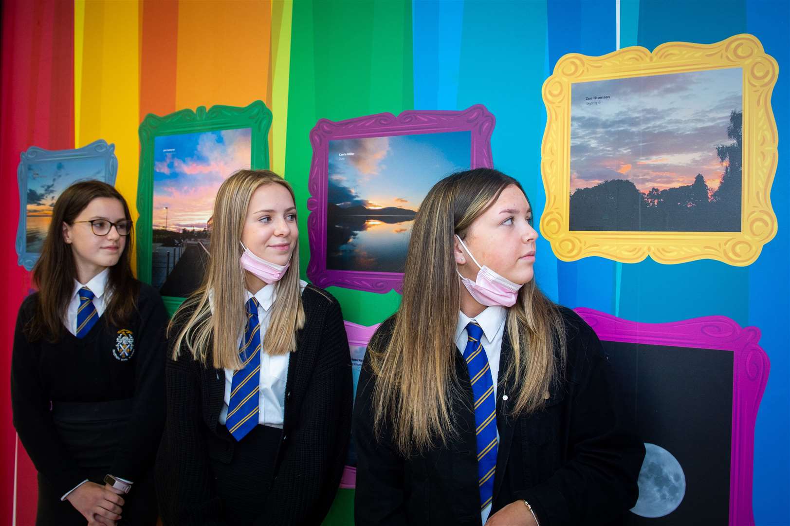 Pupils Jani Cameron, Carrie Miller and Zoe Thomson.