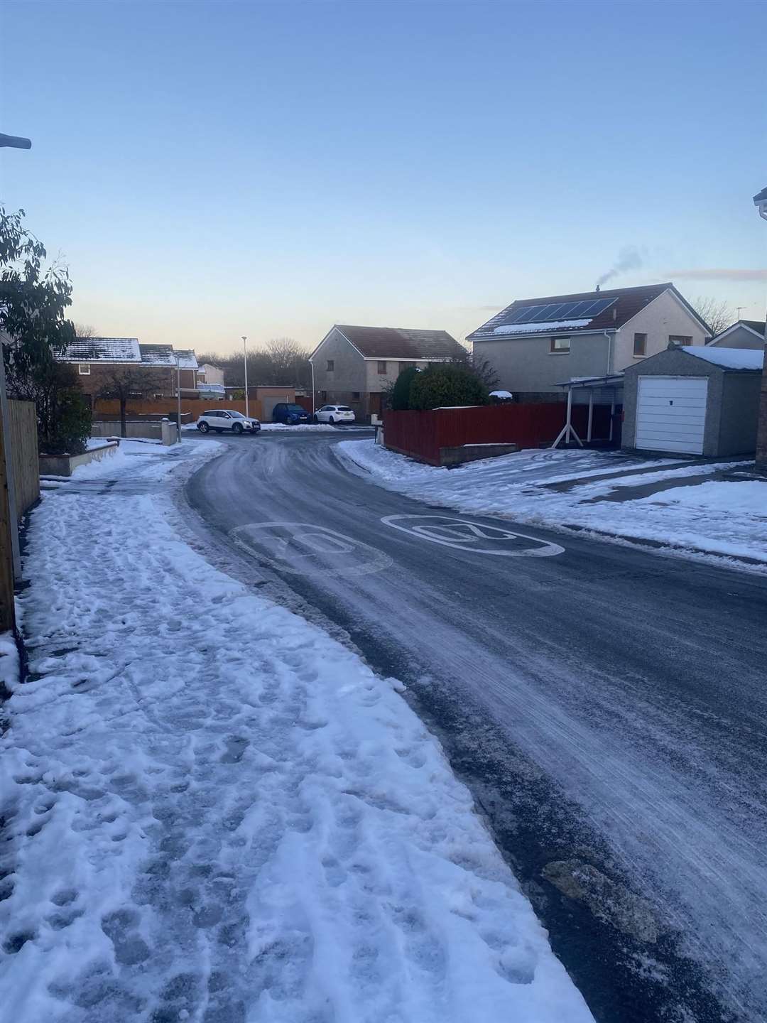 Icy paths are causing problems in Inverness.