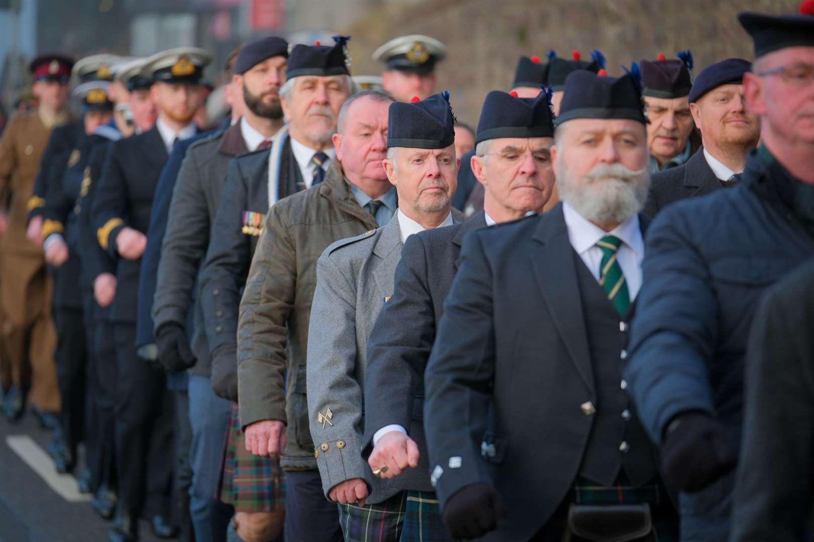 Remembrance Sunday parade in Inverness. Picture: Alexander Williamson