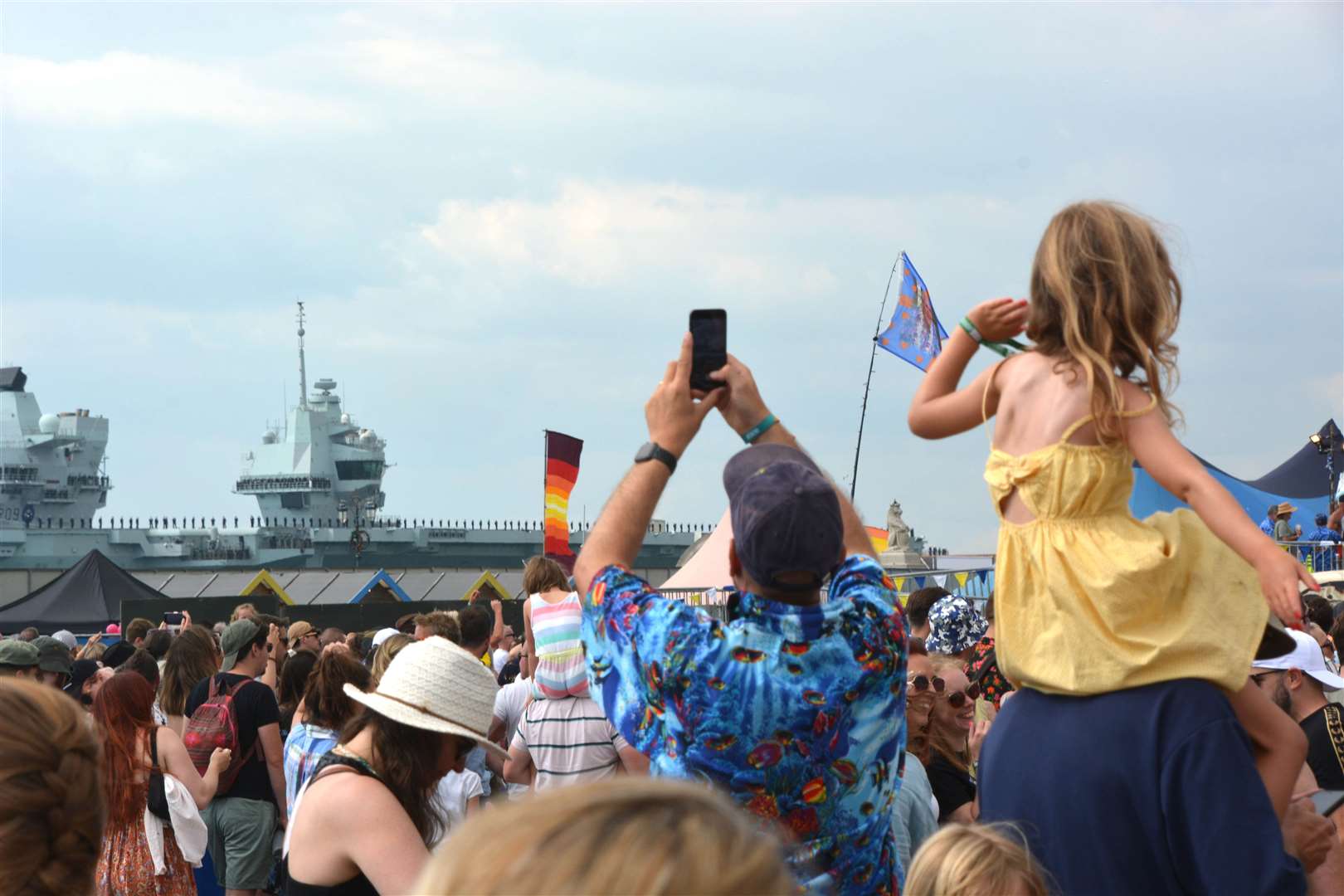 Festival goers at the Victorious Festival gave the carrier a colourful send-off on Saturday afternoon (Ben Mitchell/PA)