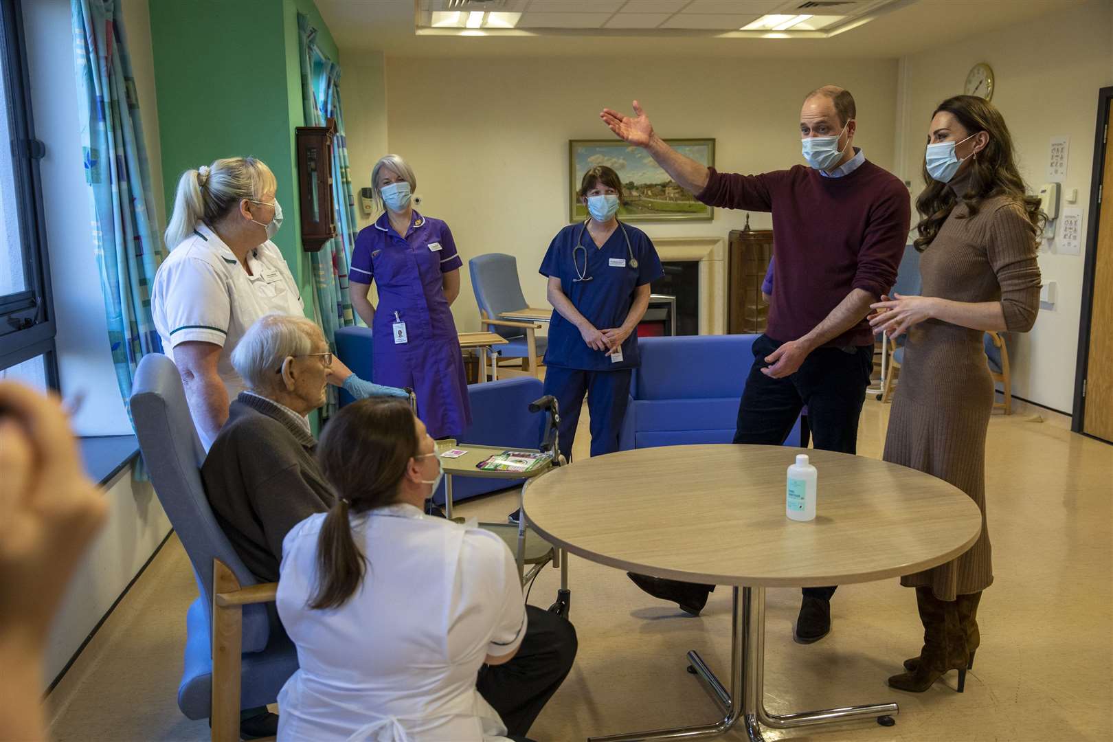 The royals spoke to staff and patients during their trip to east Lancashire (James Glossop/The Times/PA)