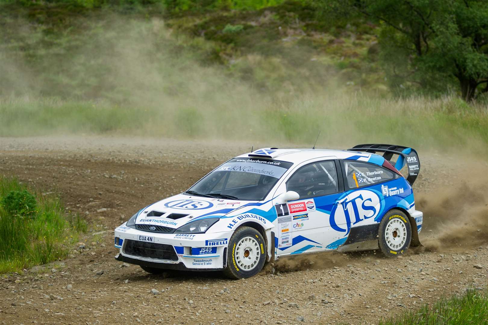 Duns driver Euan Thorburn and Inverness navigator Paul Beaton won the 2019 Argyll Rally, based in Dunoon, driving a Ford Focus WRC. Picture: Daniel Forsyth